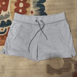 Lululemon Athletica Gray Striped Athletic Shorts